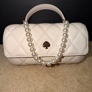 Kate Spade White Quilted Heart Handbag
